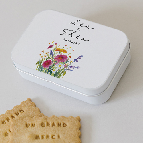 Boîte métal :univers de mariage Bucolique à personnaliser