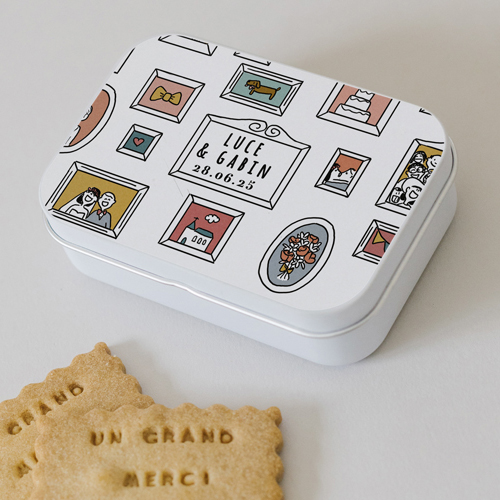Boîte métal :univers de mariage Cadres à personnaliser