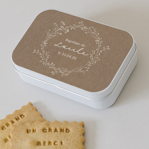 Boîte métal :univers de mariage Céloria à personnaliser