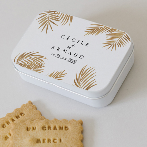 Boîte métal :univers de mariage César à personnaliser