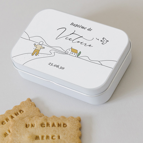 Boîte métal :univers de mariage Chemin à personnaliser