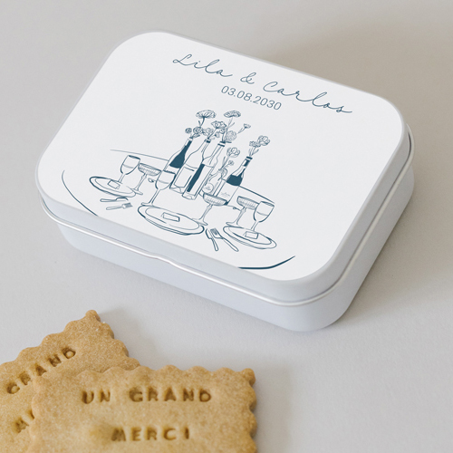 Boîte métal :univers de mariage Constance à personnaliser