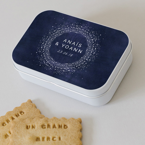 Boîte métal :univers de mariage Constellation à personnaliser