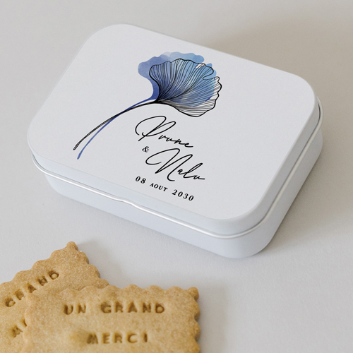 Boîte métal :univers de mariage Coquelicot à personnaliser