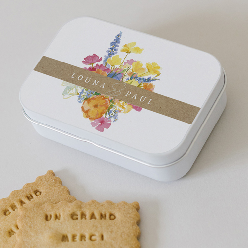 Boîte métal :univers de mariage Corolle à personnaliser