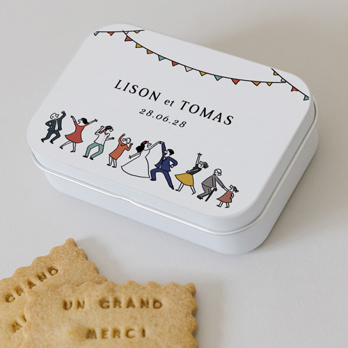 Boîte métal :univers de mariage Danseurs à personnaliser