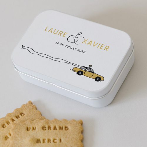 Boîte métal :univers de mariage Décapotable à personnaliser