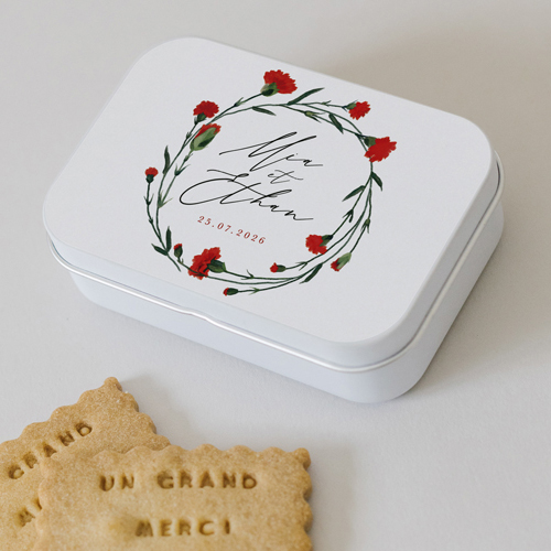 Boîte métal :univers de mariage Dellus à personnaliser