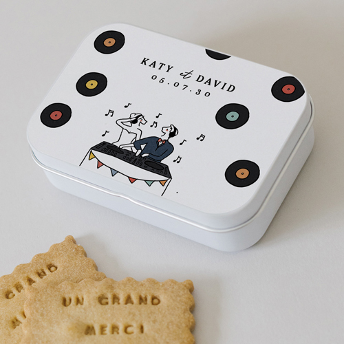 Boîte métal :univers de mariage Djs à personnaliser