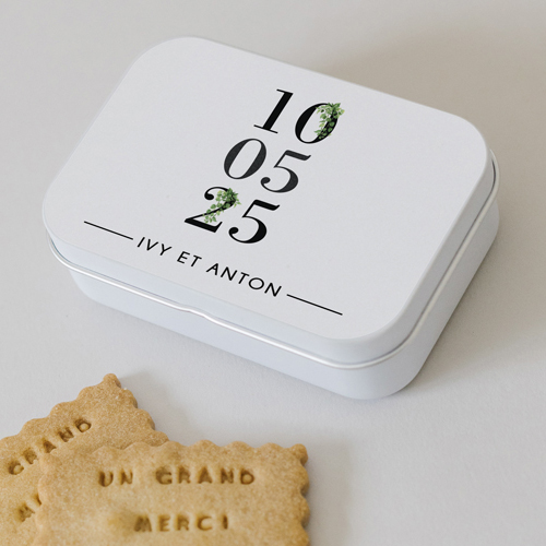 Boîte métal :univers de mariage Entrelacé à personnaliser