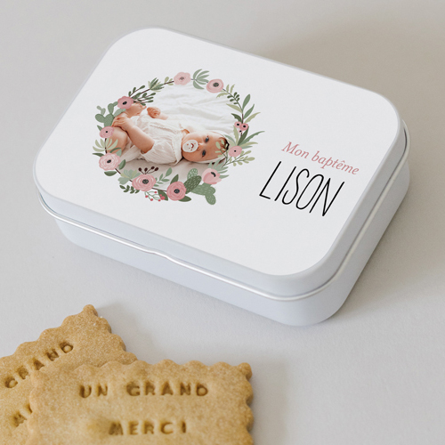 Boîte métal :univers de mariage Evanelle à personnaliser