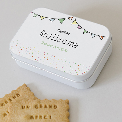 Boîte métal :univers de mariage Faniolia à personnaliser