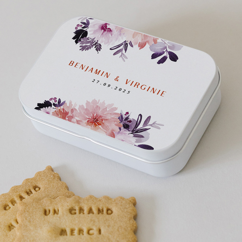 Boîte métal :univers de mariage Florène à personnaliser