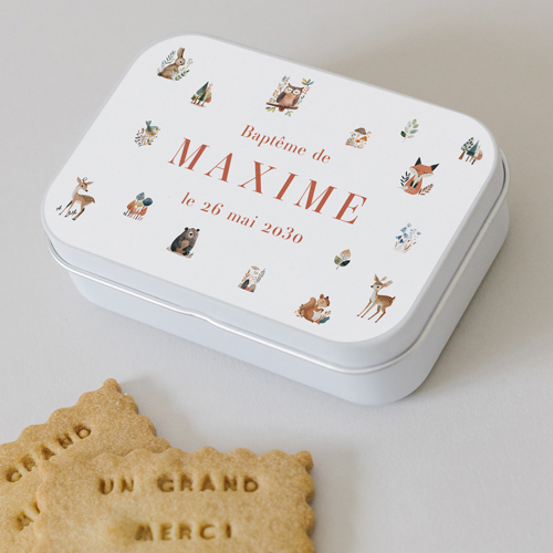 Boîte métal :univers de mariage Forélys à personnaliser