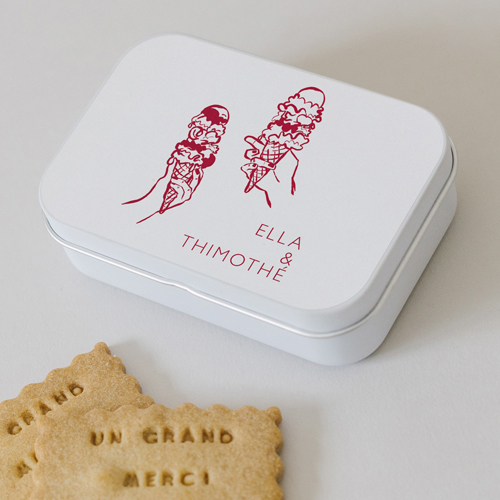 Boîte métal :univers de mariage Gelati à personnaliser