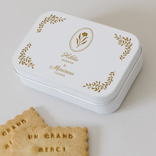 Boîte métal :univers de mariage Ivyrose à personnaliser