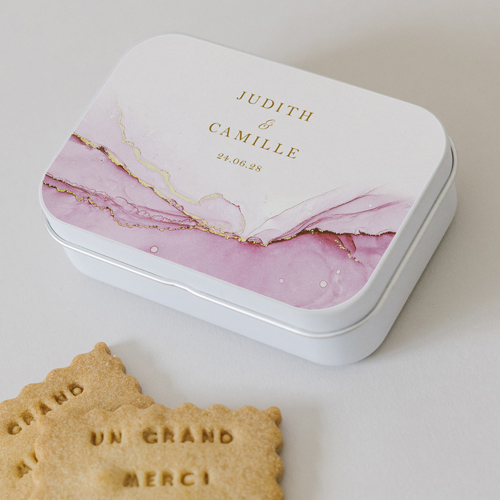 Boîte métal :univers de mariage Jasmin à personnaliser
