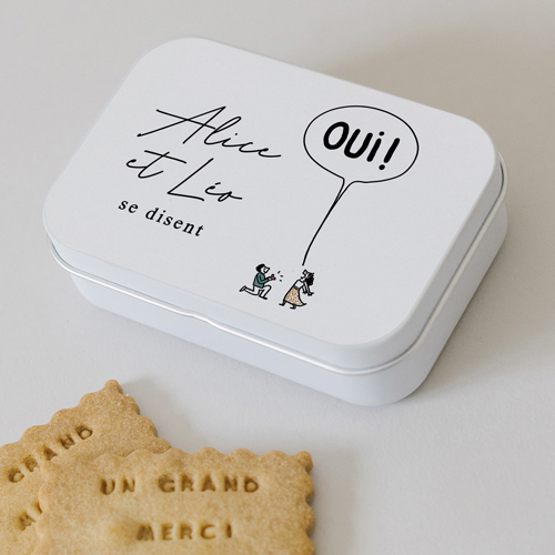 Boîte métal :univers de mariage La Demande à personnaliser