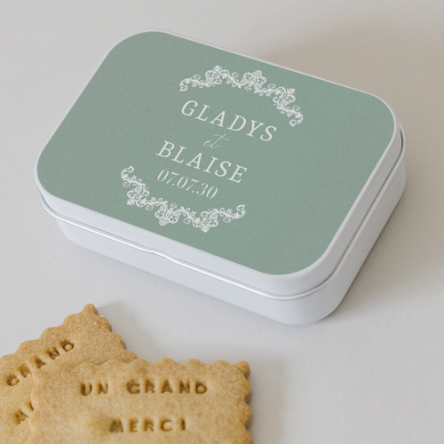 Boîte métal :univers de mariage Lacewood à personnaliser