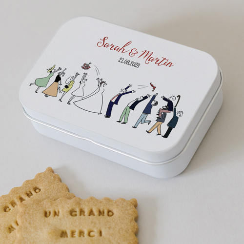 Boîte métal :univers de mariage Lancer de bouquet à personnaliser