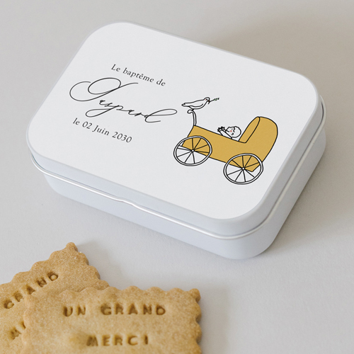 Boîte métal :univers de mariage Landeau à personnaliser