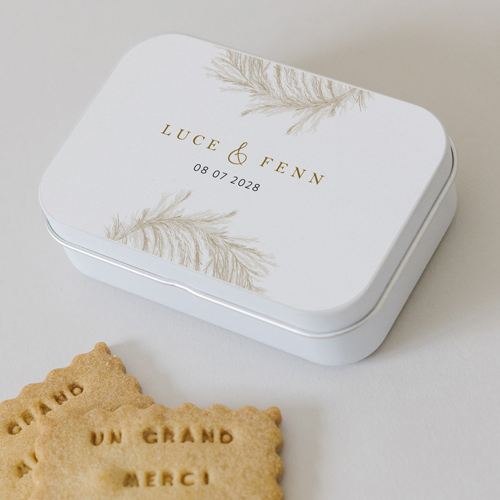 Boîte métal :univers de mariage Landiva à personnaliser