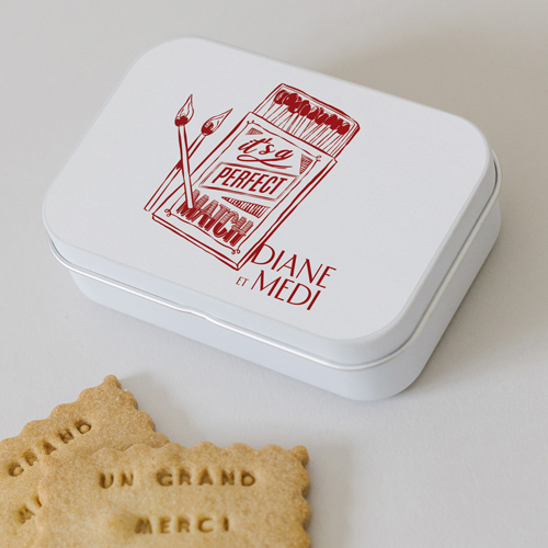 Boîte métal :univers de mariage Le Match à personnaliser