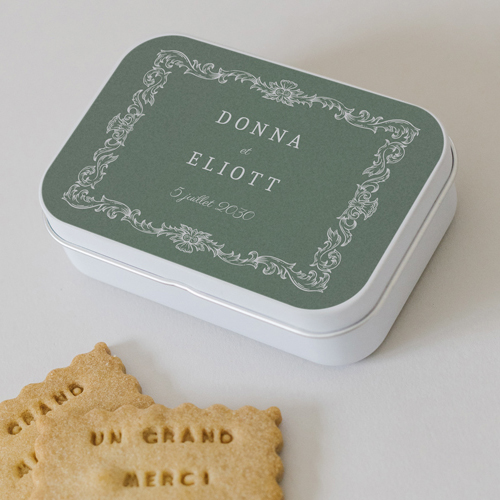 Boîte métal :univers de mariage Leonor à personnaliser