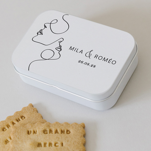 Boîte métal :univers de mariage Linéus à personnaliser