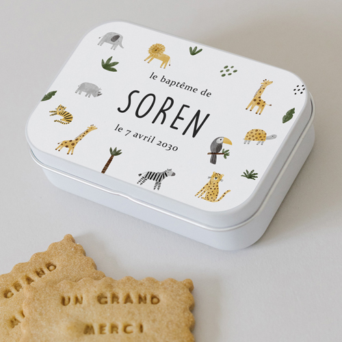 Boîte métal :univers de mariage Lionéis à personnaliser