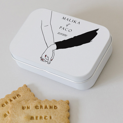 Boîte métal :univers de mariage Liora à personnaliser