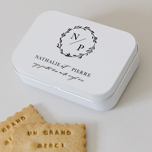 Boîte métal :univers de mariage Livia à personnaliser