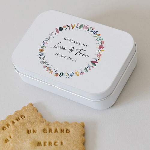 Boîte métal :univers de mariage Luce à personnaliser