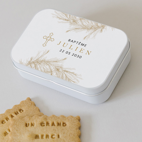 Boîte métal :univers de mariage Luminia à personnaliser