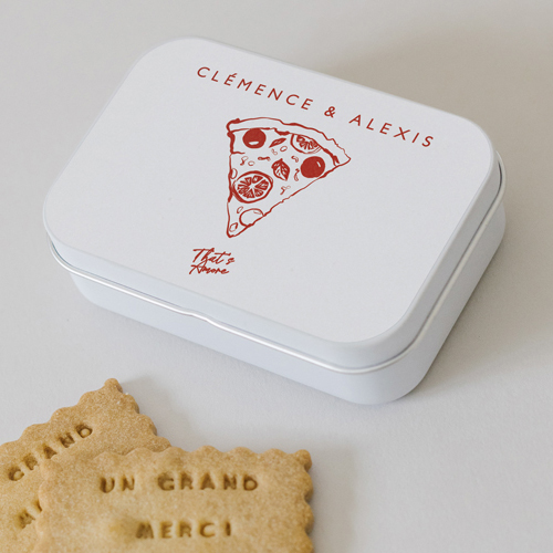 Boîte métal :univers de mariage Margherita à personnaliser