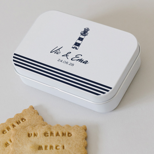 Boîte métal :univers de mariage Marinel à personnaliser