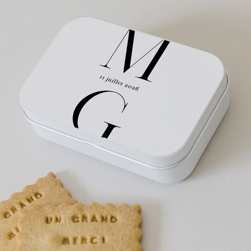 Boîte métal :univers de mariage Milan à personnaliser