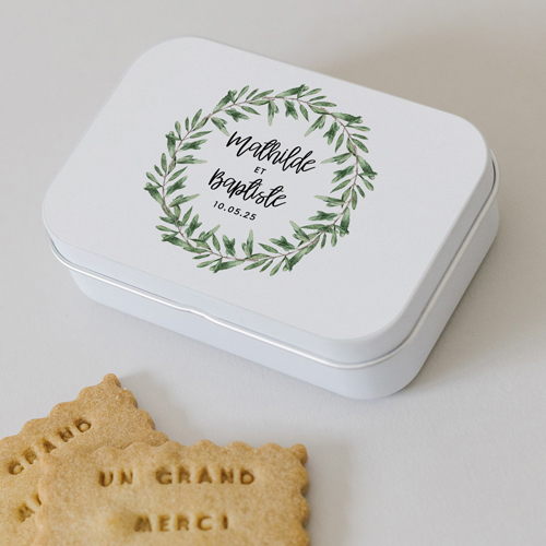 Boîte métal :univers de mariage Natural à personnaliser