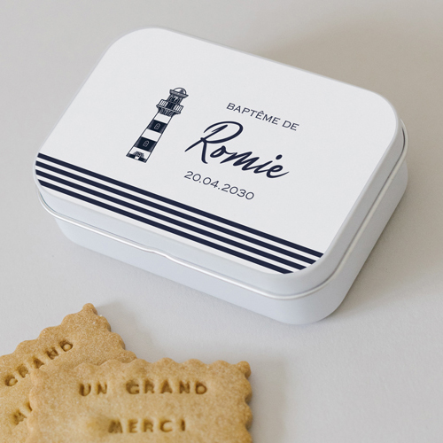 Boîte métal :univers de mariage Oceana à personnaliser