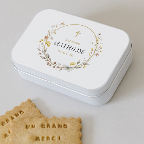 Boîte métal :univers de mariage Odélie à personnaliser