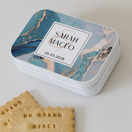 Boîte métal :univers de mariage Orion à personnaliser
