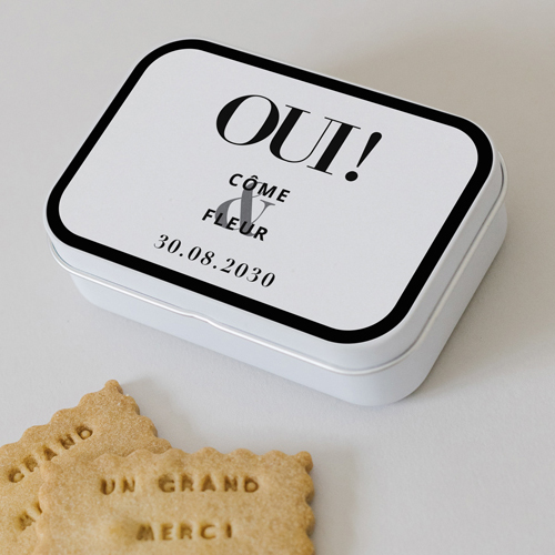 Boîte métal :univers de mariage Oui à personnaliser