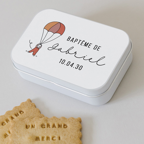 Boîte métal :univers de mariage Parachute à personnaliser