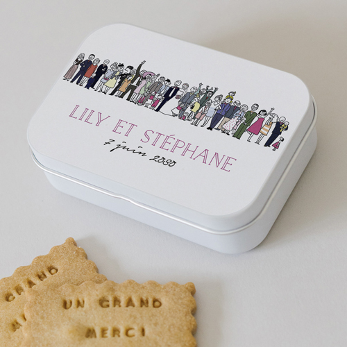 Boîte métal :univers de mariage Photo de groupe à personnaliser