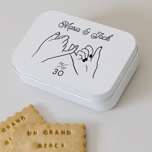 Boîte métal :univers de mariage Promesse à personnaliser