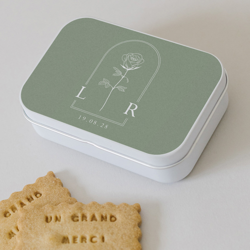 Boîte métal :univers de mariage Rosalys à personnaliser