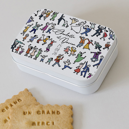 Boîte métal :univers de mariage Scène danseurs à personnaliser