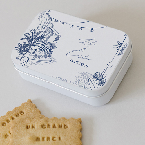 Boîte métal :univers de mariage Solenza à personnaliser