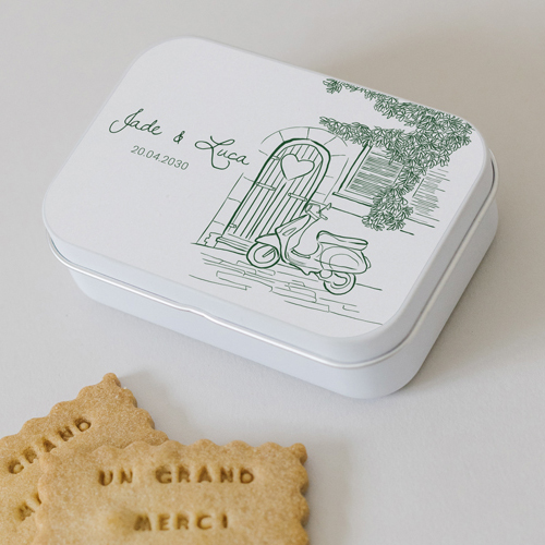 Boîte métal :univers de mariage Stella à personnaliser