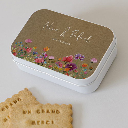 Boîte métal :univers de mariage Stellaire à personnaliser